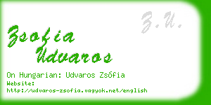 zsofia udvaros business card